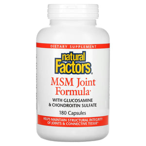 Natural Factors, MSM Joint Formula with Glucosamine &amp, 180 Capsules - 068958026961 | Hilife Vitamins
