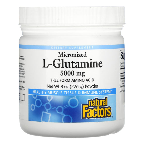 Natural Factors, Micronized L-Glutamine Powder 5,000 mg, 8 Oz powder - 068958028040 | Hilife Vitamins