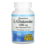 Natural Factors, Micronized L-Glutamine 1,000 mg, 90 Capsules - 068958028101 | Hilife Vitamins