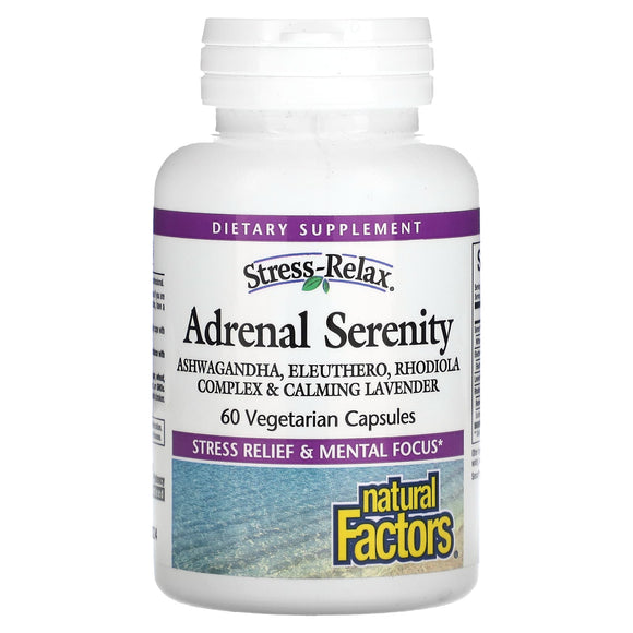Natural Factors, Stress-Relax, Adrenal Serenity, 60 Capsules - 068958028347 | Hilife Vitamins