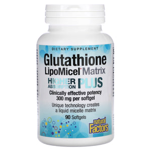 Natural Factors, Glutathione Lipomicel Matrix, 90 Softgels - 068958028613 | Hilife Vitamins