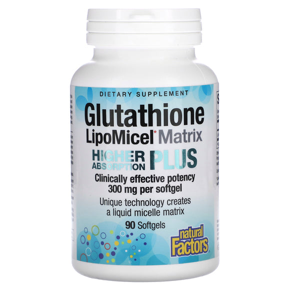Natural Factors, Glutathione Lipomicel Matrix, 90 Softgels - 068958028613 | Hilife Vitamins