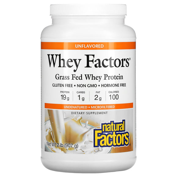 Natural Factors, Whey Factors, Grass Fed Whey Protein, U, 2 Lbs - 068958029351 | Hilife Vitamins