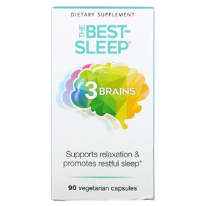 Natural Factors, 3 Brains, The Best-Sleep, 90 Vegetarian Capsules - 068958030586 | Hilife Vitamins