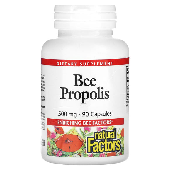 Natural Factors, Bee Propolis, 500 mg, 90 Capsules - 068958031613 | Hilife Vitamins