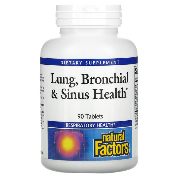 Natural Factors, Lung, Bronchial & Sinus Health, 90 Tablets - 068958035055 | Hilife Vitamins