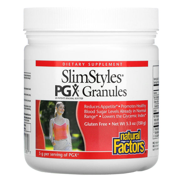 Natural Factors, SlimStyles, PGX Granules, Unflavored, 5.3 Oz - 068958035857 | Hilife Vitamins