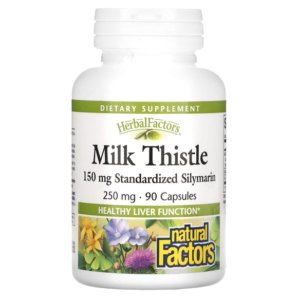 Natural Factors, Milk Thistle, 250 mg, 90 Capsules - 068958041810 | Hilife Vitamins
