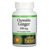 Natural Factors, Chewable Ginger, 500 mg, 90 Chewables - 068958045061 | Hilife Vitamins