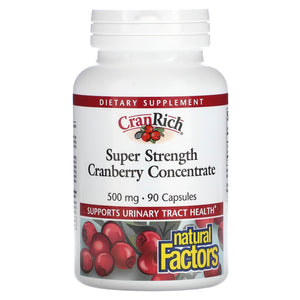 Natural Factors, CranRich, Super Strength, Cranberry Con, 90 Capsules - 068958045122 | Hilife Vitamins