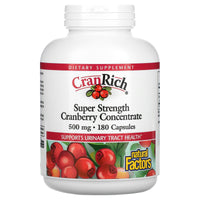 Natural Factors, CranRich, Super Strength, Cranberry Con, 180 Capsules - 068958045139 | Hilife Vitamins
