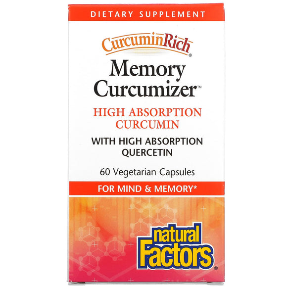 Natural Factors, mory Curcumizer, 60 Vegetarian Capsules - 068958045535 | Hilife Vitamins