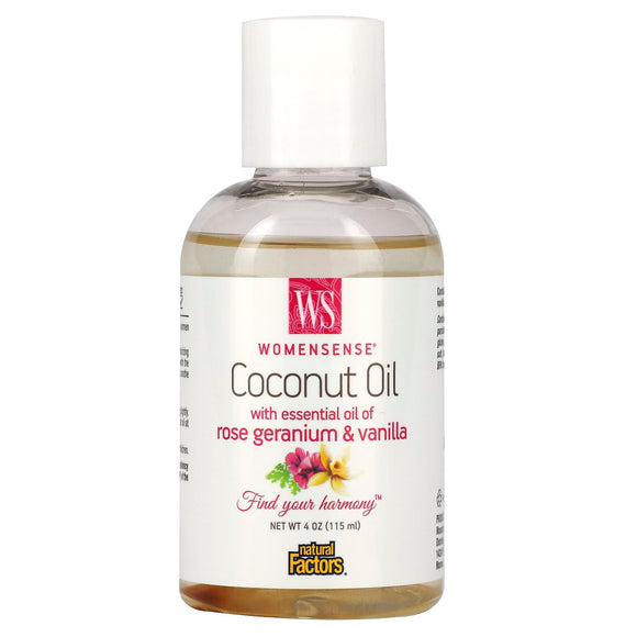 Natural Factors, WomenSense, Coconut Oil with Essential, 4 oz - 068958049793 | Hilife Vitamins