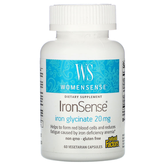 Natural Factors, WomenSense IronSense, 60 Vegetarian Capsules - 068958049885 | Hilife Vitamins