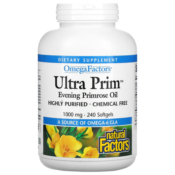 Natural Factors, OmegaFactors, Ultra Prim, Evening Primr, 240 Softgels - 068958083667 | Hilife Vitamins