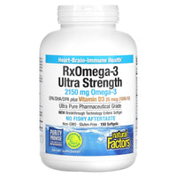 Natural Factors, RxOmega-3 with Vitamin D3, Ultra Streng, 150 Softgels - [product_sku] | HiLife Vitamins