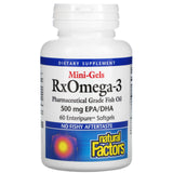 Natural Factors, RxOmega-3 Mini-Gels 500 mg EPA/DHA Enteripure®, 60 Softgels - 068958354941 | Hilife Vitamins