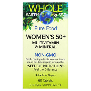 Natural Factors, Whole Earth & Sea Women's 50+ Multivitamin & Mineral, 60 Tablets - 068958355016 | Hilife Vitamins