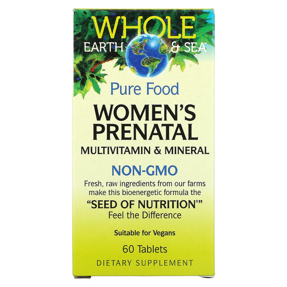 Natural Factors, Whole Earth & Sea Women's Prenatal Multivitamin & Mineral, 60 Tablets - 068958355177 | Hilife Vitamins
