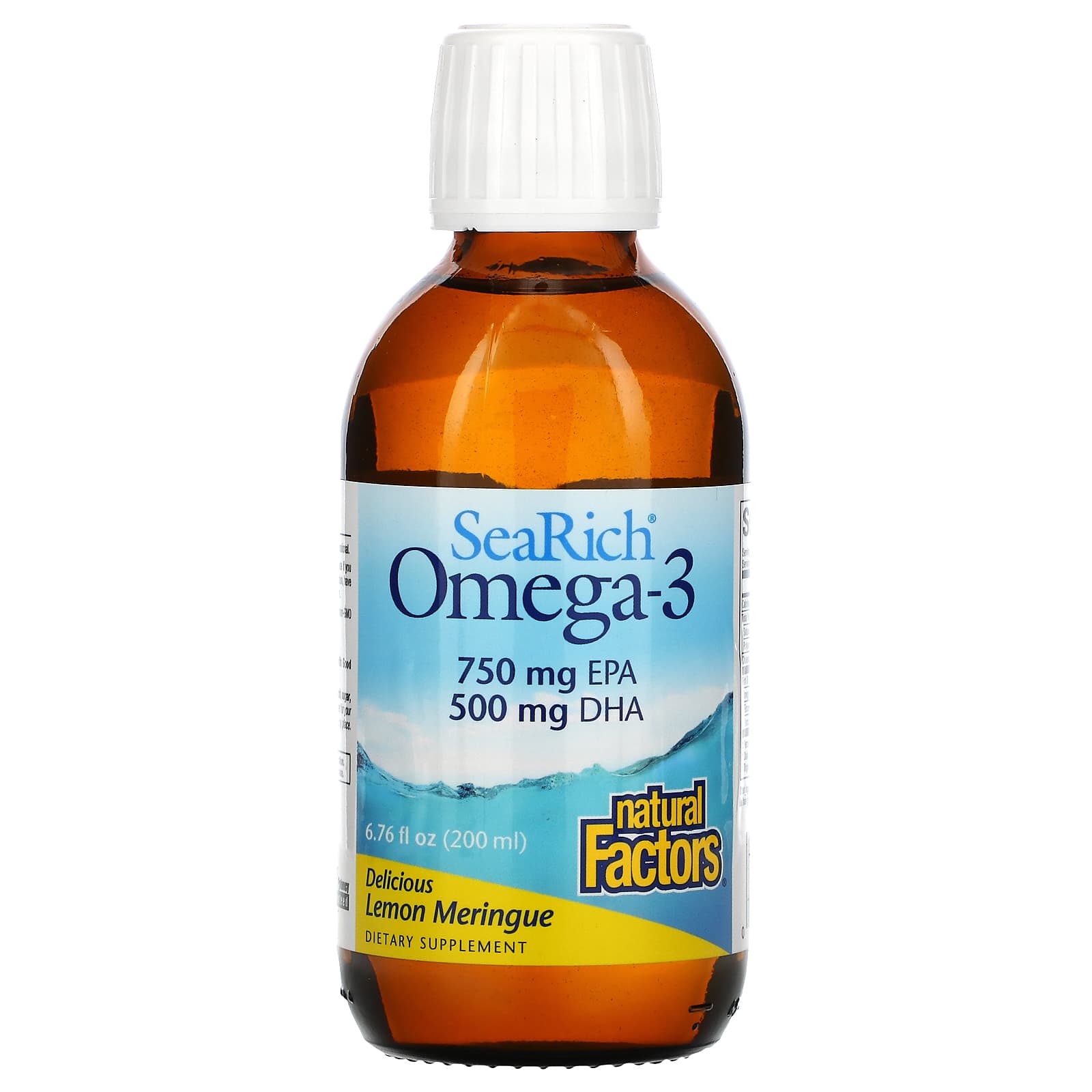 Natural Factors SeaRich Omega 3 Delicious Lemon Mering 6.76 Oz