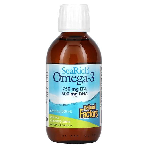 Natural Factors, SeaRich Omega-3, Coconut-Lime, 6.76 Oz - 068958357416 | Hilife Vitamins
