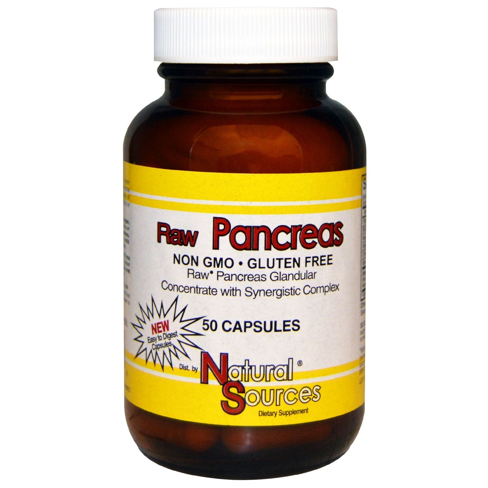 Natural Sources, Raw Pancreas, 50 Tablets UPC 726511250504 | HiLife Vitamins