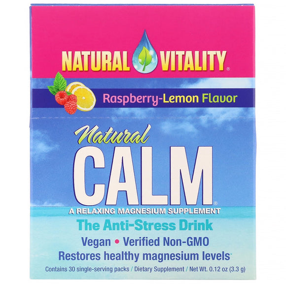 Natural Vitality, Natural Calm Packets-Raspberry Lemon, 30 PK - 183405000636 | Hilife Vitamins