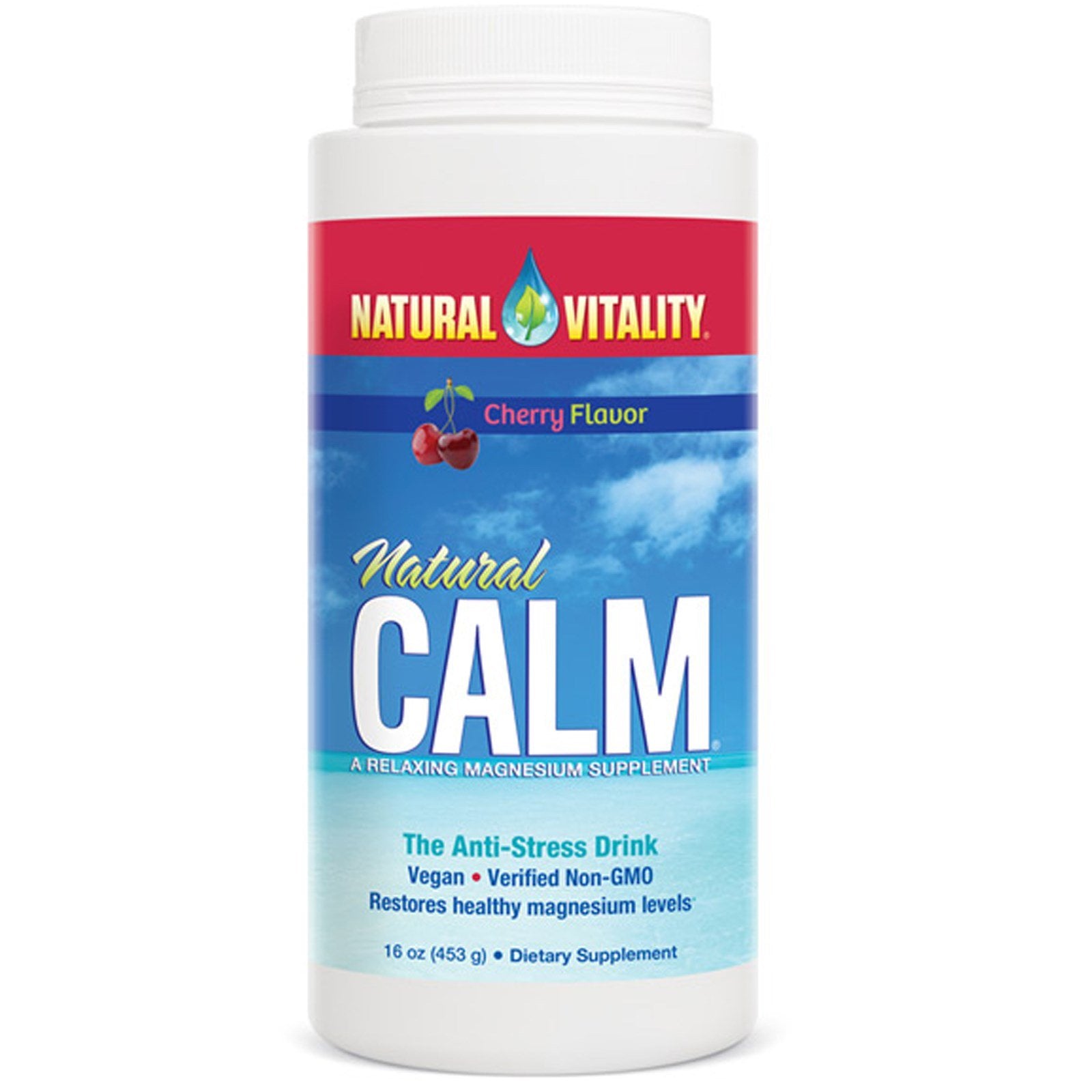 Natural Vitality, Natural Calm Cherry, 16 Oz UPC 875534001959 | HiLife Vitamins