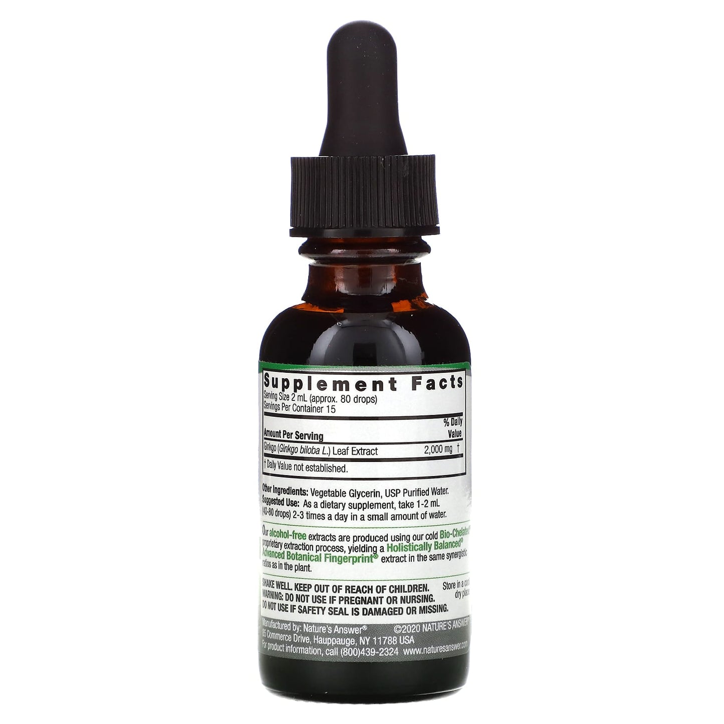 Nature’s Answer, Ginkgo Alcohol Free Extract, 1 Oz - [product_sku] | HiLife Vitamins