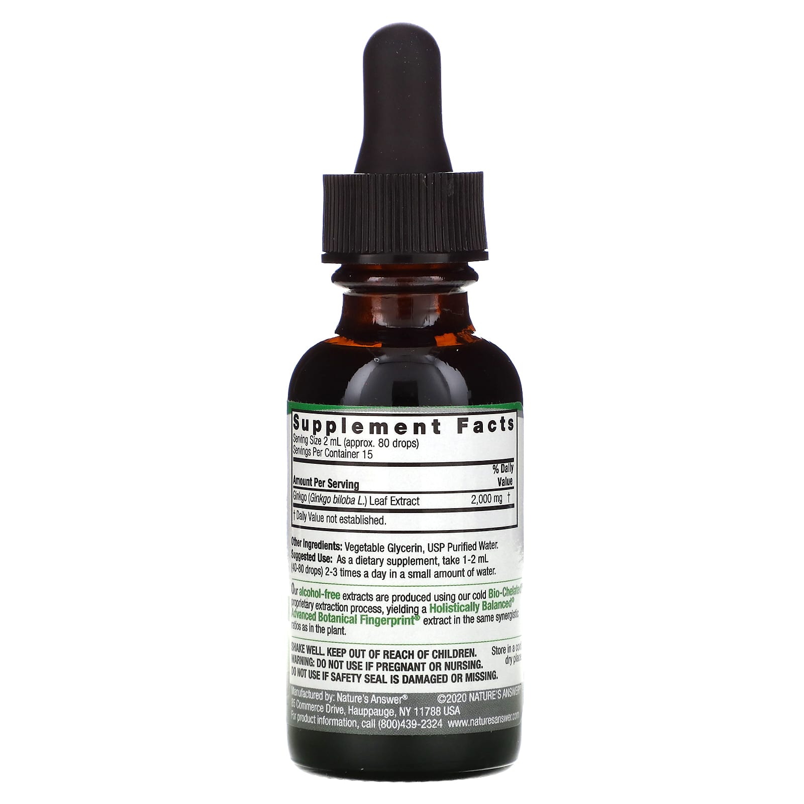 Nature’s Answer, Ginkgo Alcohol Free Extract, 1 Oz - [product_sku] | HiLife Vitamins