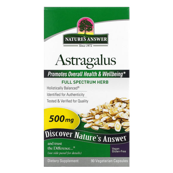 Nature’s Answer, Astragalus, 500 mg, 90 Vegetarian Capsules - 083000161186 | Hilife Vitamins