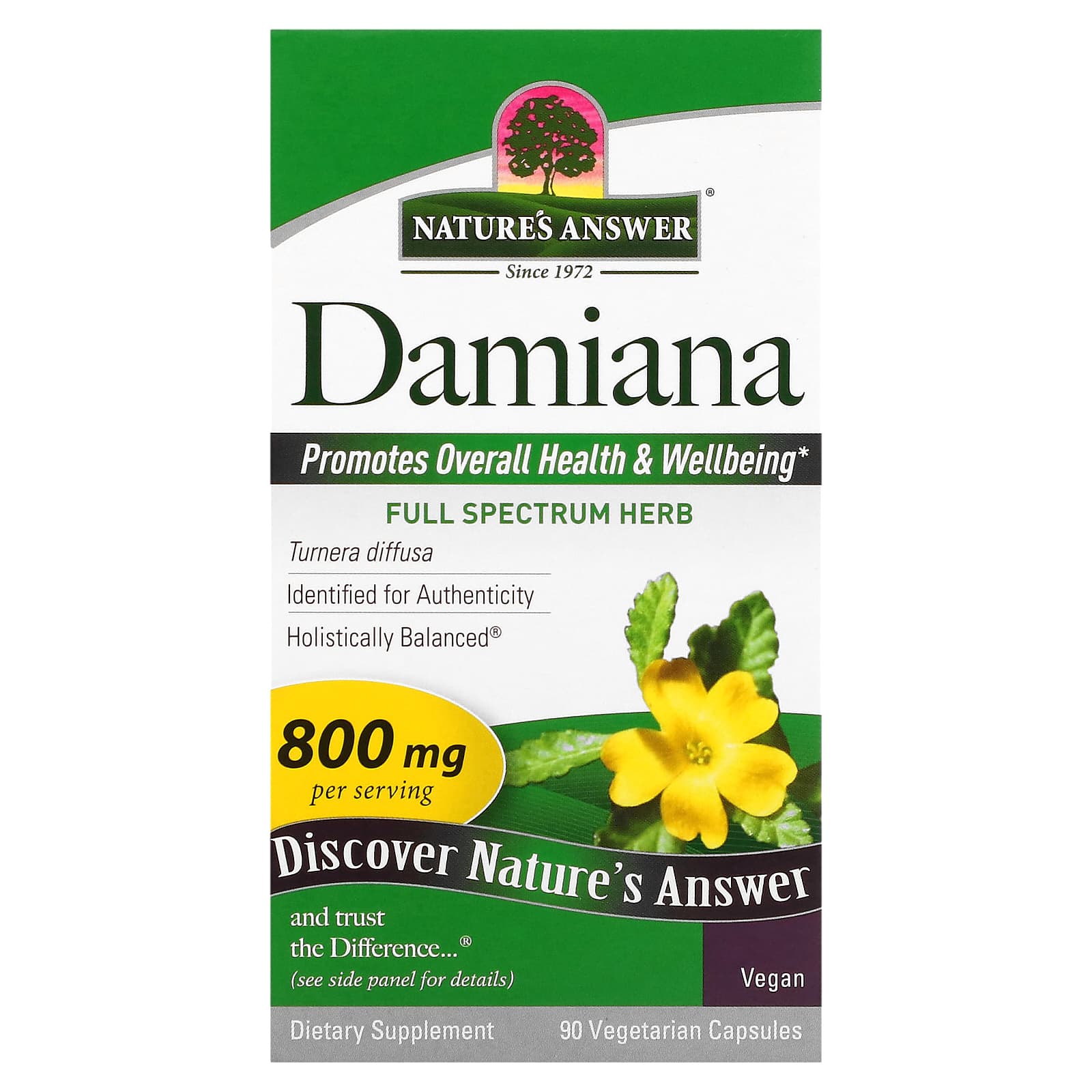 Nature’s Answer, Damiana, 90 Vegetarian Capsules UPC 083000161629 | HiLife Vitamins