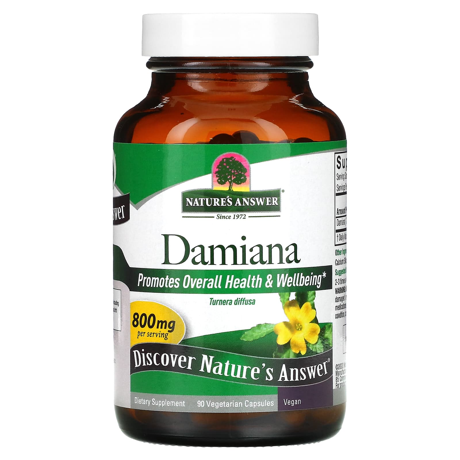 Nature’s Answer, Damiana, 90 Vegetarian Capsules UPC 083000161629 | HiLife Vitamins