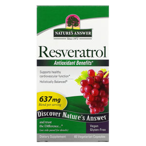 Nature’s Answer, Resveratrol 250 mg, 60 Capsules - 083000261794 | Hilife Vitamins