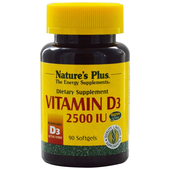 Nature’s Plus, Vitamin D3 2500 IU, 90 Softgels - 097467010468 | Hilife Vitamins