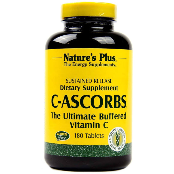 Nature’s Plus, Vitamin C C-Ascorbs S/R, 180 Tablets - 097467036918 | Hilife Vitamins