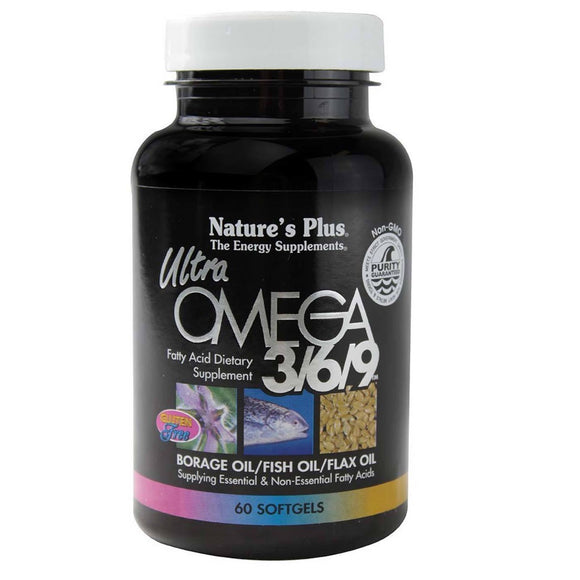 Nature’s Plus, Ultra Omega 3/6/9 1,200 Mg, 60 Softgels - 097467039674 | Hilife Vitamins