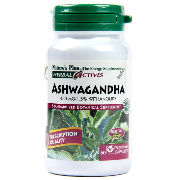Nature’s Plus, Ashwagandha 450 Mg, 60 Vegetarian Capsules - 097467071087 | Hilife Vitamins