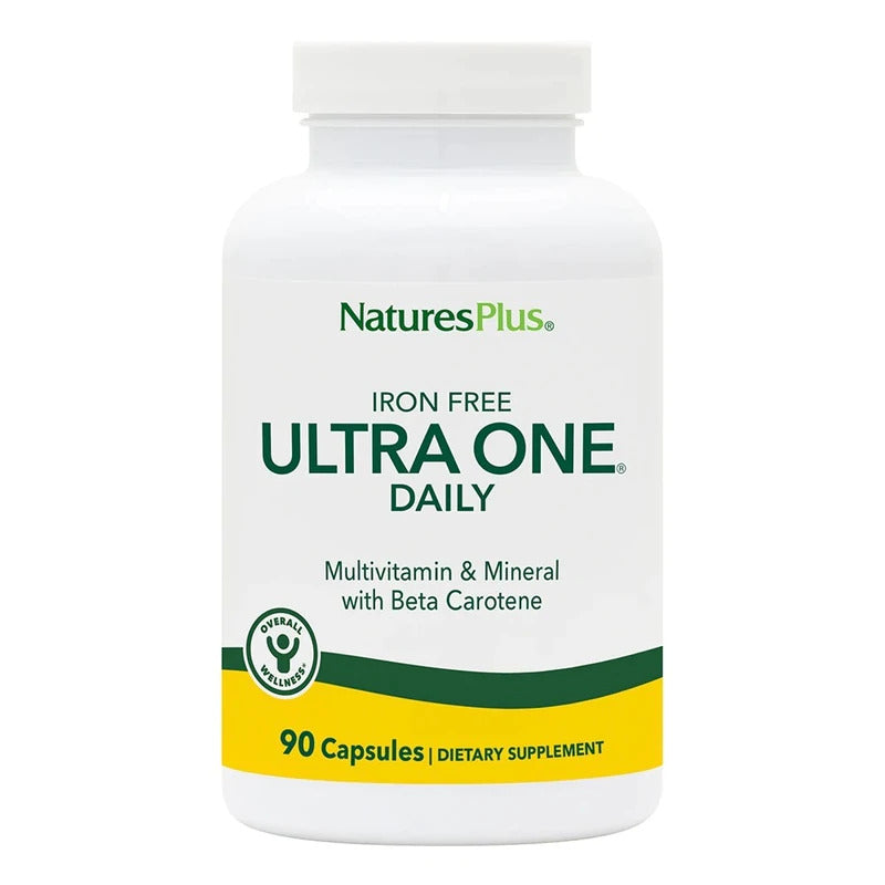 Nature’s Plus, Ultra One Daily, Iron Free, Multivitamin & Mineral, 90 Vegetarian Capsules UPC 097467300910 | HiLife Vitamins