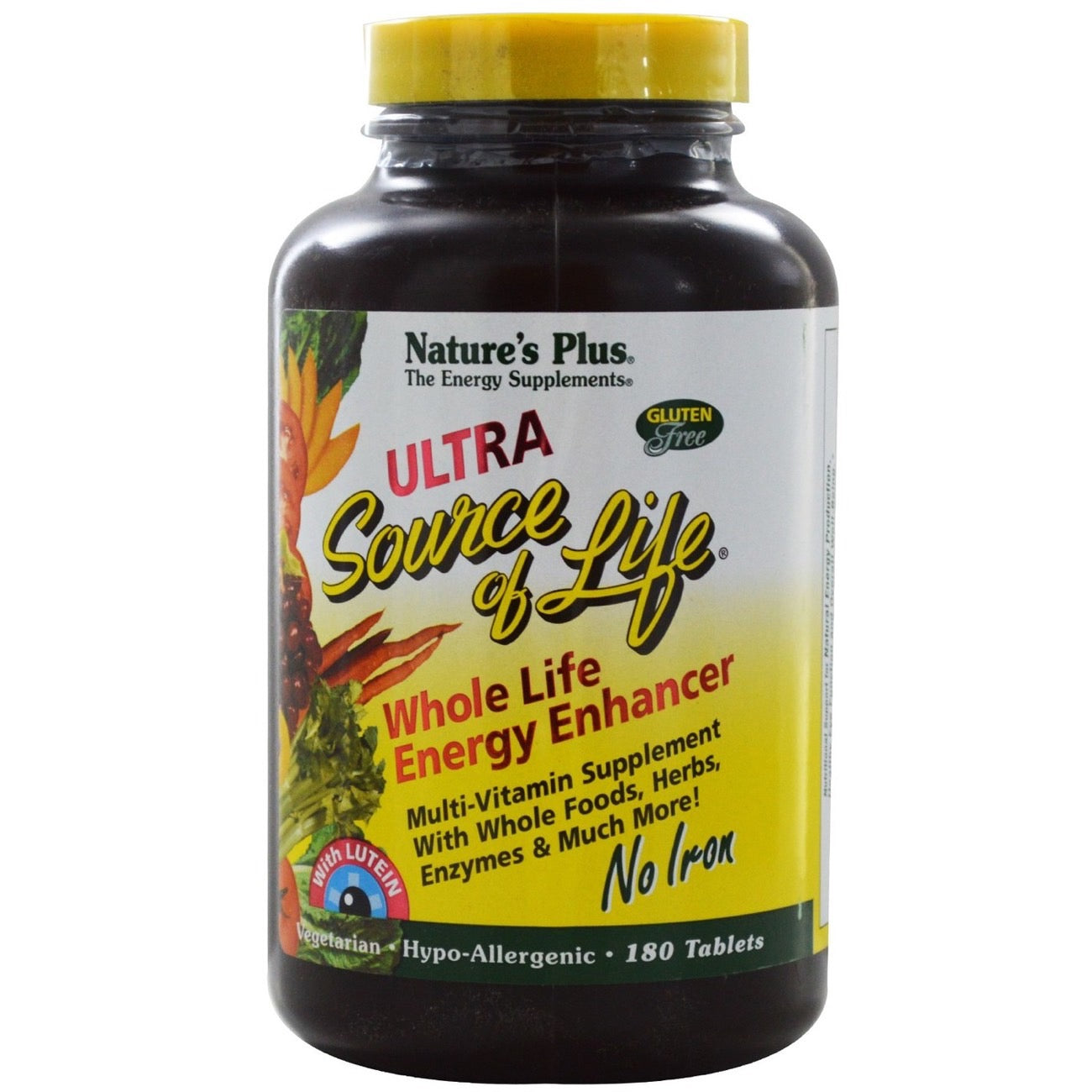 Nature’s Plus, Source of Life, Ultra, Whole Life Energy Enhancer, No Iron, Multivitamin, 180 Tablets UPC 097467305267 | HiLife Vitamins