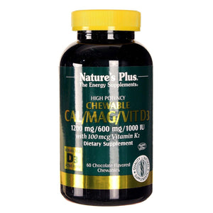 Nature’s Plus, Cal/Mag With Vitamin D3 + Vitamin K2, 60 Chewables - 097467336483 | Hilife Vitamins