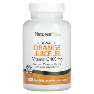 Nature’s Plus, Orange Juice Jr., Chewable Vitamin C , 100 mg, 180 Chewables - 097467024724 | Hilife Vitamins