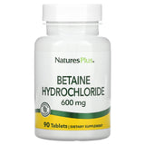 Nature’s Plus, Betaine Hydrochloride, 600 mg, 90 Tablets - 097467043701 | Hilife Vitamins