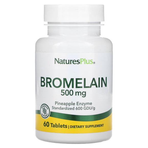 Nature’s Plus, Bromelain 500 mg, 60 Tablets - 097467044081 | Hilife Vitamins