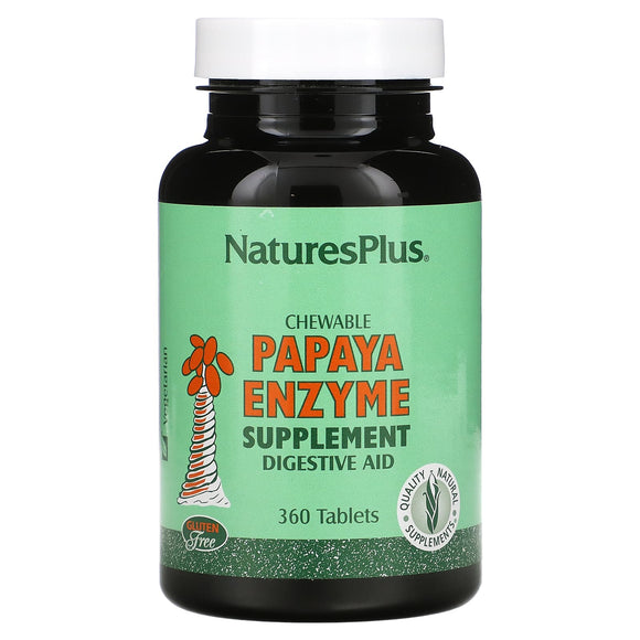 Nature’s Plus, Chewable Papaya Enzyme Supplement, 360 Chewables - 097467044623 | Hilife Vitamins
