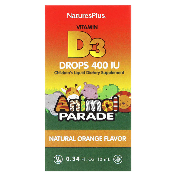 Nature’s Plus, Source of Life, Animal Parade, Vitamin D3 Liquid D, 10 Drops - 097467299412 | Hilife Vitamins