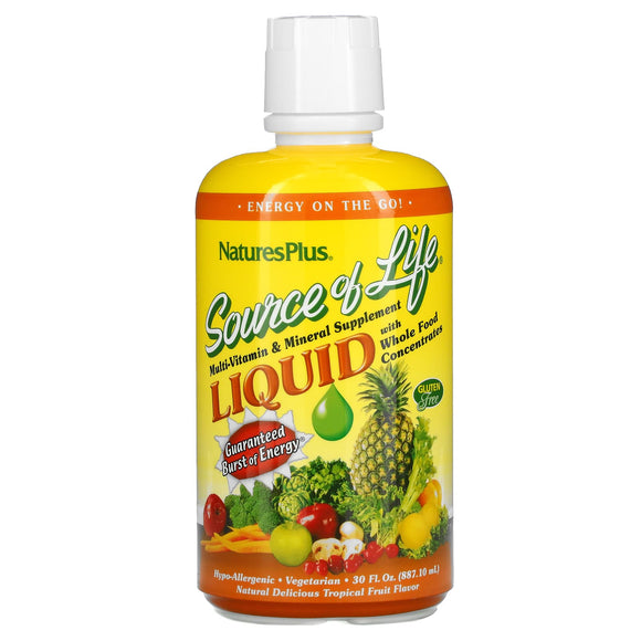 Nature’s Plus, Source of Life, Liquid  Multi-Vitamin & Mineral Supplements, 30 Oz - 097467306011 | Hilife Vitamins