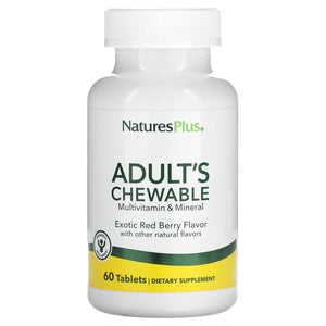 Nature’s Plus, Adult  Multi Red, 60 Chewables - 097467308718 | Hilife Vitamins