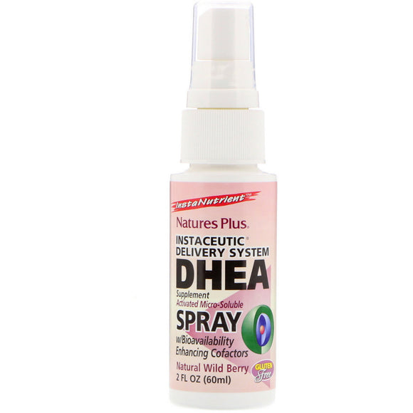 Nature’s Plus, DHEA Spray, Instaceutic Delivery System, Natural Wild Berry, 2 Oz Spray - 097467496927 | Hilife Vitamins