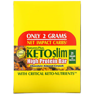 Nature’s Plus, h Protein Bar, Chocolate Almond Crunch, 12 Bars, 12 Bars - 097467947528 | Hilife Vitamins